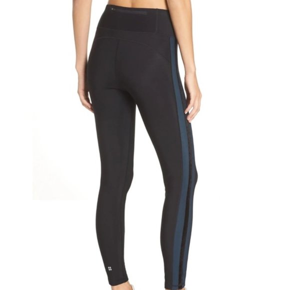 Sweaty Betty | Pants u0026 Jumpsuits | Sweaty Betty Thermodynamic Fleece Lined  Black Navy Velvet Striped Run Leggings | Poshmark
